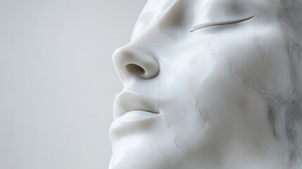 Wall Mural - White marble head sculpture