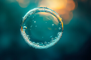 Wall Mural - bubble of water with a lot of bubbles inside of it. the bubbles are all different sizes and are scat