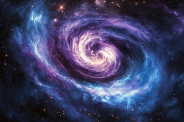 Wall Mural - ethereal deep space nebula in swirling turquoise and violet hues, illuminated by distant stars, creating cosmic ballet of light and shadow