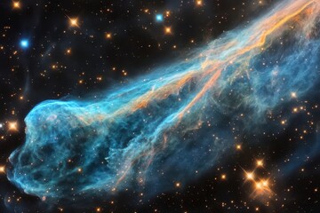 Wall Mural - ethereal mint-colored cosmos with swirling nebulae and twinkling stars, creating a dreamlike celesti