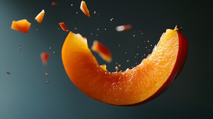 Wall Mural - Falling Persimmon slice, Cutout.