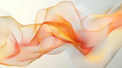 Poster - Abstract orange fabric wave, flowing, soft background, design element