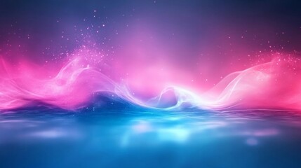 Wall Mural - Abstract Pink Blue Wave Background Digital Art Design Modern Fantasy Soft Glowing Light Elegant Smooth Texture Dreamy Peaceful Serene Vibrant Colors  