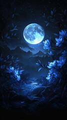 Sticker - An Enchanting Moonlit Night Sky Filled With Easter Motifs For A Magical Smartphone Wallpaper