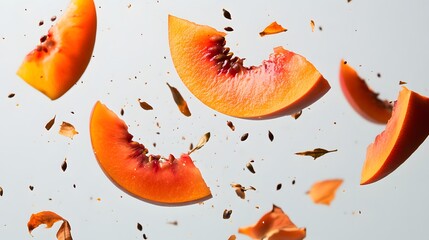 Wall Mural - Falling Persimmon slice, Cutout.