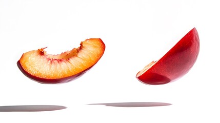 Wall Mural - Falling Nectarine slice, Cutout.