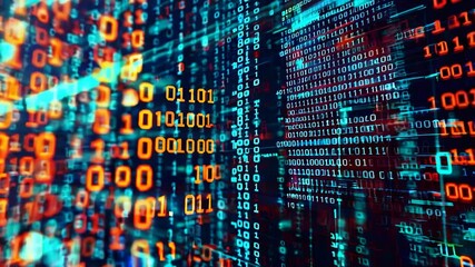 Abstract blue background with code