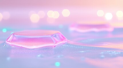 Wall Mural - pastel dreamscape: luminous jelly oasis in soft focus abstract light