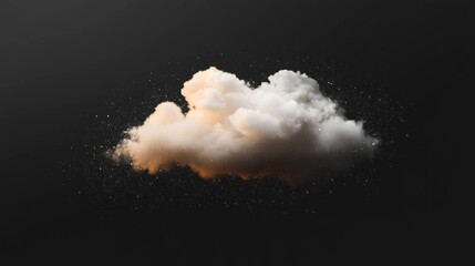 Wall Mural - Cosmic Cloud Dreamy White Cloud with Golden Hues and Stars
