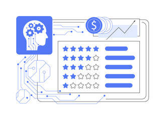 Wall Mural - AI-Powered Customer Experience Management abstract concept vector illustration.