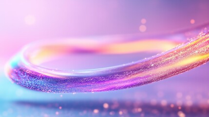 Wall Mural - ethereal glittering loop with neon colors and bokeh blend on pastel background