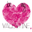 © Victoria - Be my Valentive, Happy Valentine's Day, Lovers phrase illustration. Card in the watercolor style
