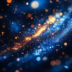 Wall Mural - the image is a beautiful, glowing blue and orange wave of light. the colors are vibrant and the ligh