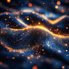 Wall Mural - the image is a beautiful, glowing blue and orange wave of light. the colors are vibrant and the ligh