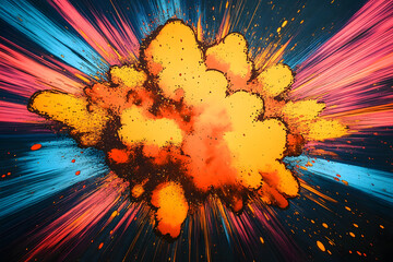 Wall Mural - an explosion of color radiating from a central point, creating a dynamic visual effect