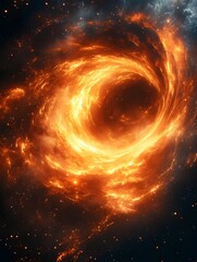 Wall Mural - A background of swirling, digital particles forming a vortex of light.