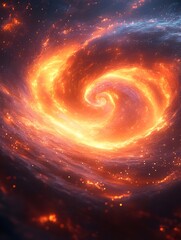 Wall Mural - A background of swirling, digital particles forming a vortex of light.