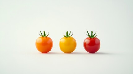 Wall Mural - Vibrant Trio of Cherry Tomatoes - Colorful Display of Fresh Produce