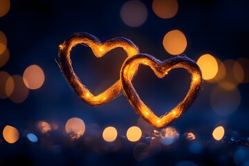 Canvas Print - heart shaped bokeh