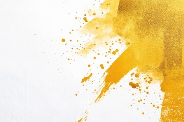 Wall Mural - Gold paint splash on white, textured background