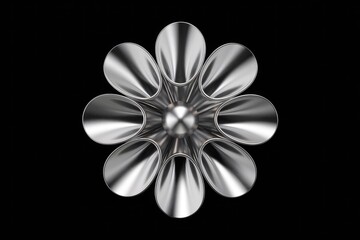 Wall Mural - A symmetrical, metallic, flowerlike structure with eight petals.