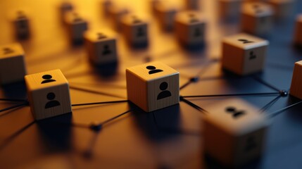 Global network connection, people collaboration, teamwork, business strategy, future technology, abstract background