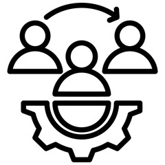 Sticker - Resource Management Outline Icon