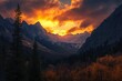 © AIGen - Kings Canyon Morning: Landscape of Sequoia Mountains under Sunset Sky