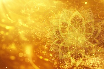 Poster - Golden Mandala Background Festive, sparkly design