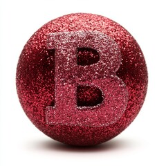 Wall Mural - 3D rendering of the letter B in a Christmas tree decoration font.