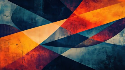 Wall Mural - this dynamic abstract image features a vivid interplay of bold shapes and colors, creating a strikin