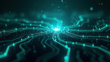 abstract neon glowing circuit background