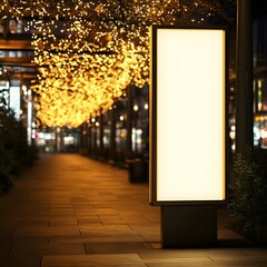 Sticker - blank billboard in the night