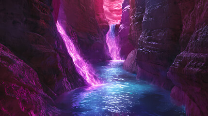 Wall Mural - narrow canyon stream water