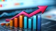 © Design By Reiga - Upward trending bar graph, financial growth, data analysis background, business success visualization