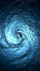 Fototapete - Super Slow Motion of Water Waves in Detail. Filmed on High Speed Cinema Camera, 1000 fps. Texture of Water Tunnel, Shot from Above. Vertical Aspect Ratio.