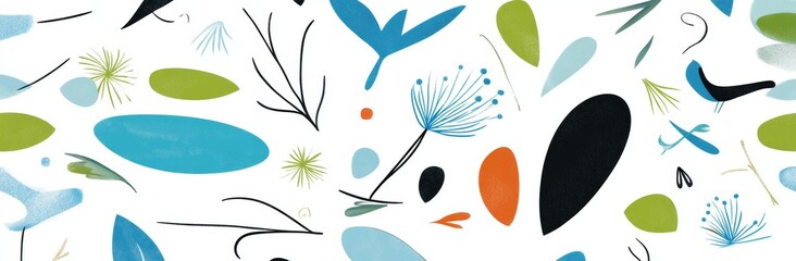Wall Mural - colorful, flat mosaic design used as a banner background