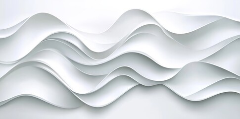 Wall Mural - desktop background featuring a modern abstract design with white background and 3d wave lines