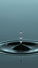 Fototapete - Super Slow Motion of Water Drops Falling Down in Extreme Detail. Filmed on High Speed Cinema Camera, 1000fps. Vertical Aspect Ratio.