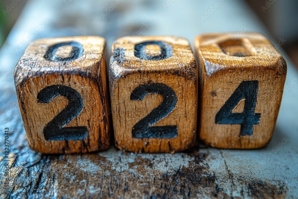 2025 Business Growth Planning with Wooden Blocks Representing 2025