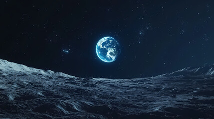 earth rises lunar horizon