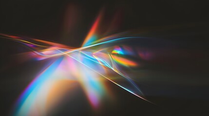 Leinwandbilder - Vibrant prism light leak texture with dreamy flare and glowing bokeh effects on a dark background creating a magical and atmospheric overlay for photo enhancement and visuals