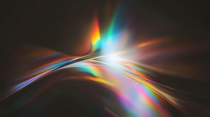 Poster - Mesmerizing Prism Light Leak Abstract with Dreamy Flare and Glowing Bokeh Effects on Dark Background