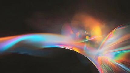 Aufkleber - Dreamy abstract texture with colorful prism effects soft flares and glowing bokeh elements creating a magical surreal atmosphere on a dark background  Ethereal luminous and psychedelic digital art