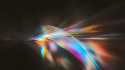 Aufkleber - Stunning abstract prism inspired light leak effect with shimmering glow scattered bokeh highlights and dynamic flares on a rich black background  Vibrant iridescent