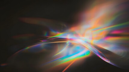 Poster - photo overlay of prism light leaks with subtle flares and soft glowing orbs against a dark atmospheric background