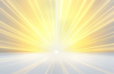 radiant yellow light rays illuminate plain white surface. warm sun rays create bright, positive atmo