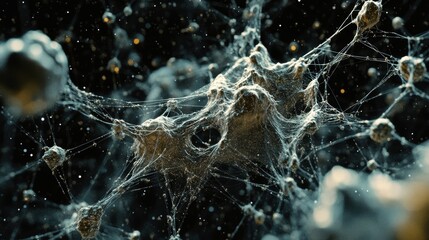 A closeup of a screen full of complex algorithmic models depicted through an intricate web of nodes and connecting lines illustrating how AI systems evaluate data at a granular level.