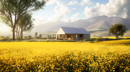 stunning canola field caledon south africa architectural photography. amber grove. illustration