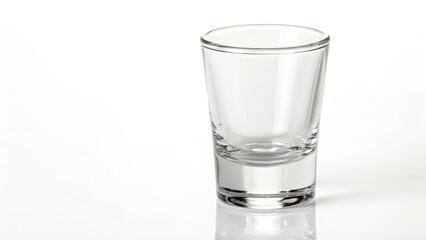 Wall Mural - Empty Shot Glass on White Background